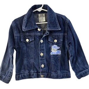 Tuff Guys Sportswear Baseball Bulldog Appliqué Patches Denim Jacket Boys Size 3T